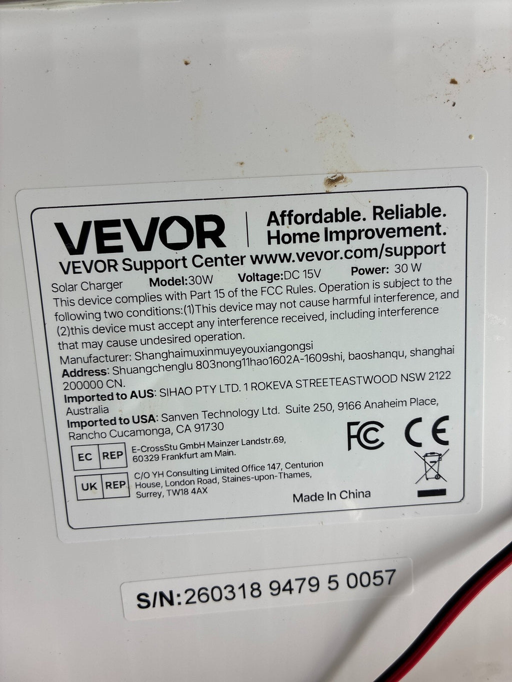 VEVOR Solar Battery Charger Maintainer 30W 12V Solar Panel Trickle Charging Kit