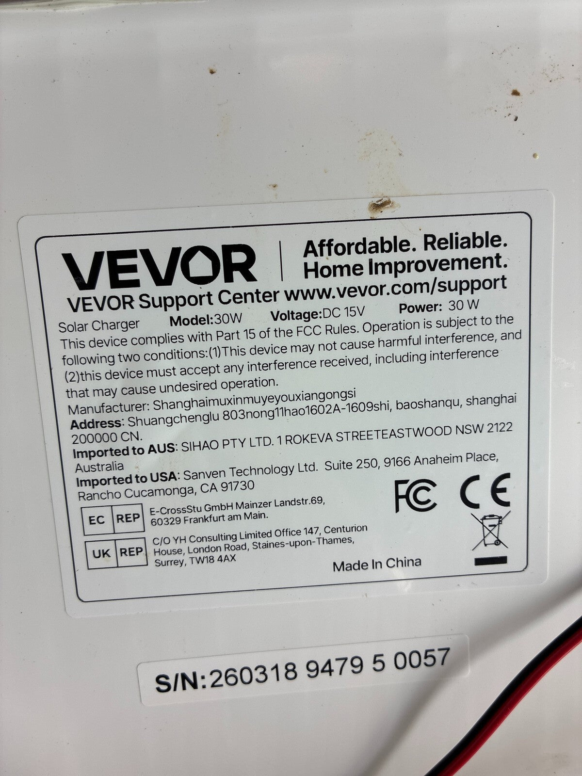 VEVOR Solar Battery Charger Maintainer 30W 12V Solar Panel Trickle Charging Kit