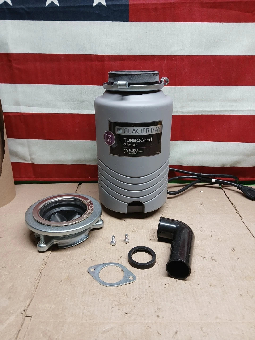 Glacier Bay GB500 Turbo Grind 1/2hp Garbage Disposal Continuous Feed Open Box