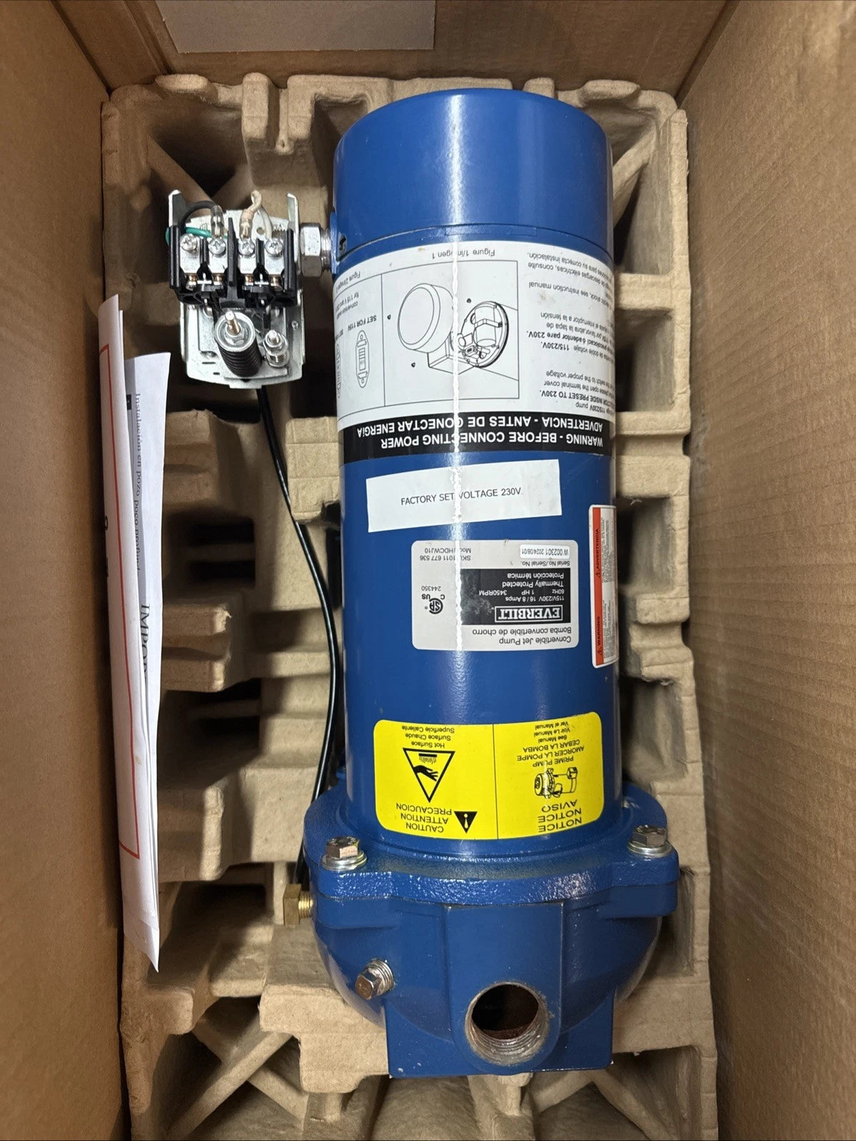 Everbilt 1 HP Professional Convertible Jet Pump *for Parts* Read Description*