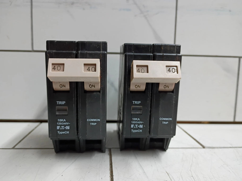 (2 Pack) Eaton CHF240 40A 120/240V 2-Pole Circuit Breaker Open Box