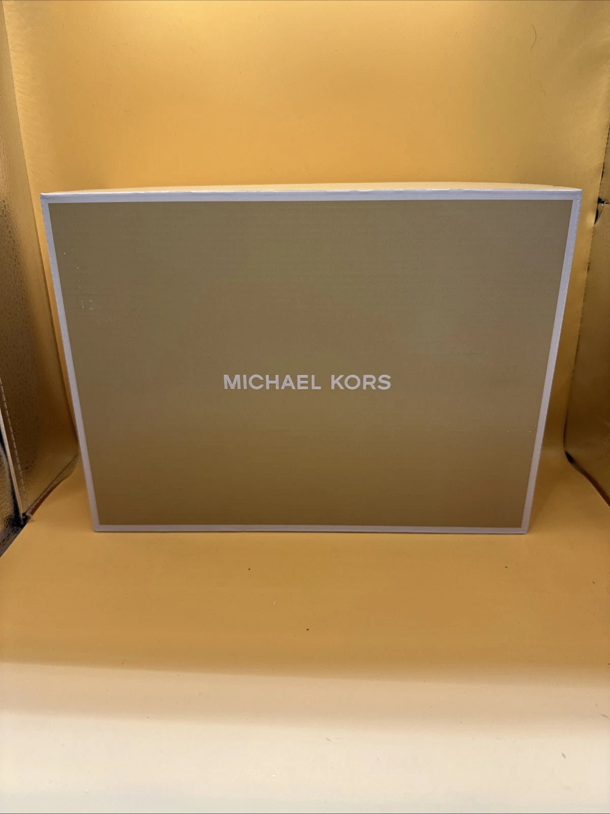 Michael Kors Simone Mid Gold Glitter Strappy Slingback Sandal New w/Box Size 7M