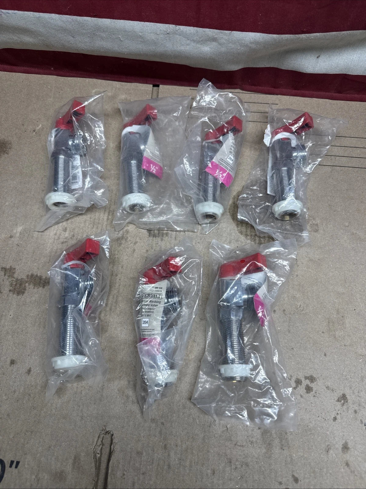Lot Of 7 New Everbilt 102-209EB Washing Machine Hot Handle Valve 1/2" x 3/4"