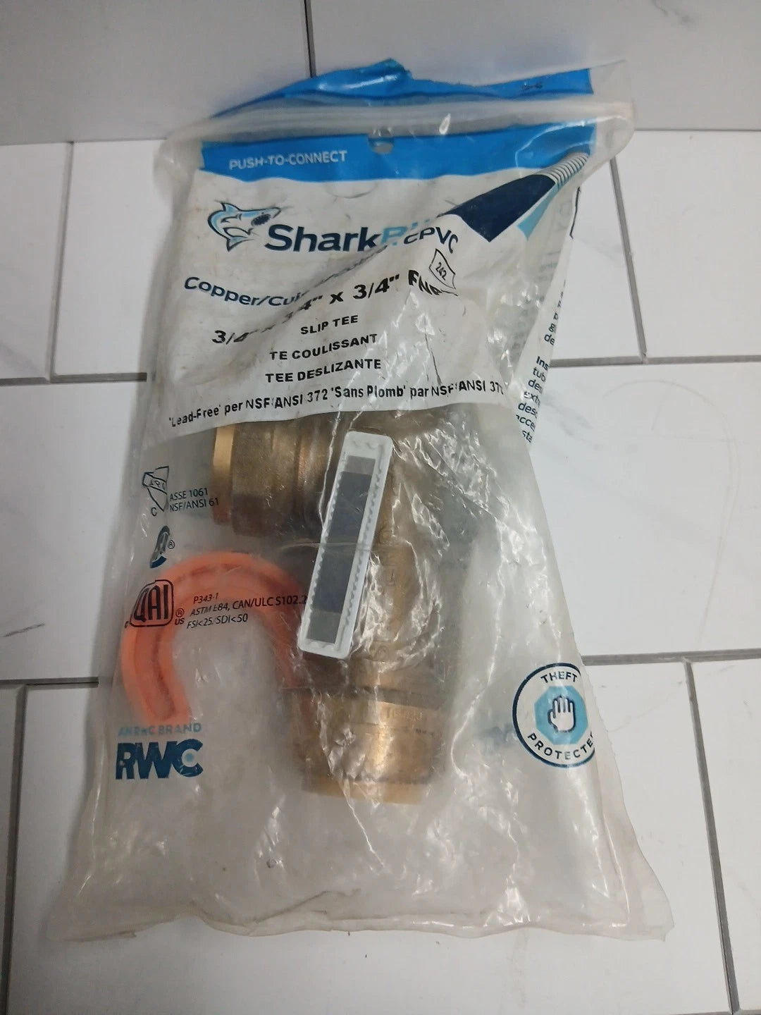 9pck SharkBite U3482LFA 3/4 in TEE Push-to-Connect x Push-to-Connect x FIP Brass