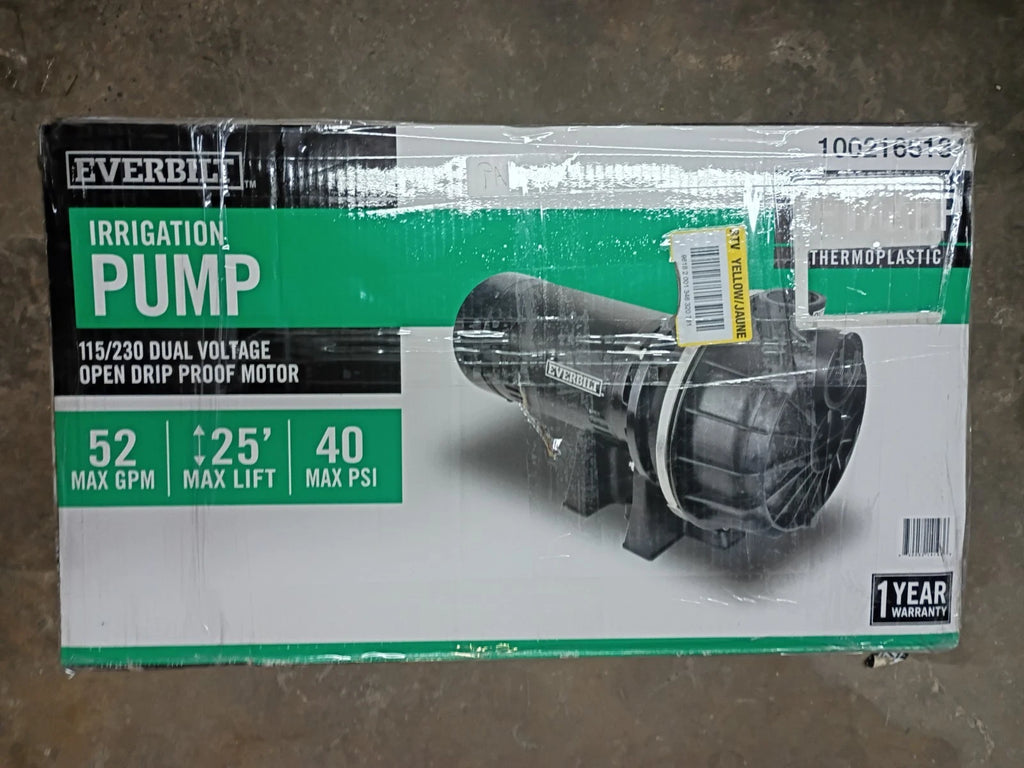 Everbilt HDLS15P, Lawn Irrigation Pump Plastic 1-1/2HP, 52 GPM **PARTS ONLY**