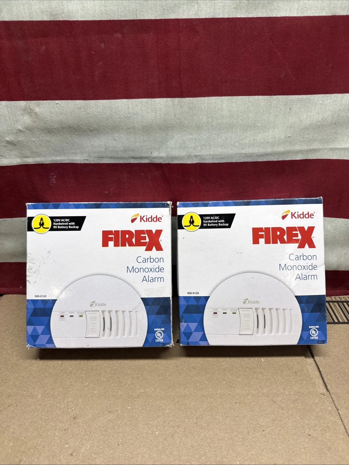 2 Pack Kidde Firex Hardwired Carbon Monoxide Detector w/LED, 9V Backup Battery