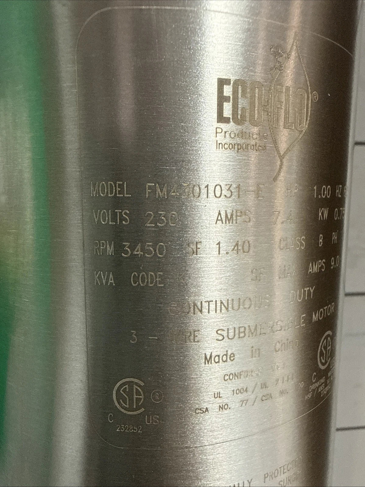 Everbilt 1HP Submersible 3-Wire 20GPM Deep Well Pump HDSUB10-203 NEW OPEN BOX