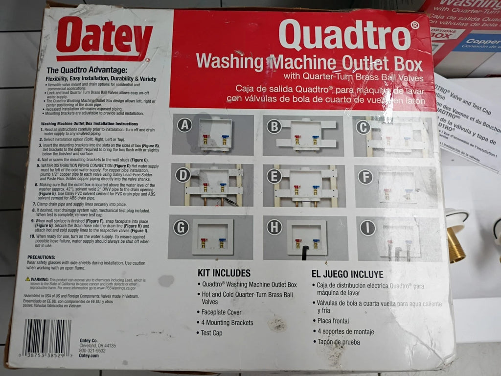(2 Pack) Oatey 38529 Washing Machine Center Drain Outlet Box With Swt Valves OB