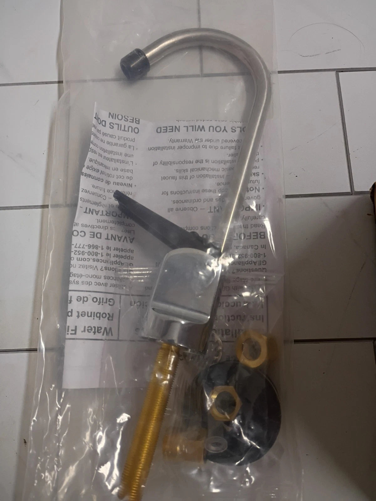GH 084691261414 Water Filtration Faucet Kit Chrome brass connector New Open Box