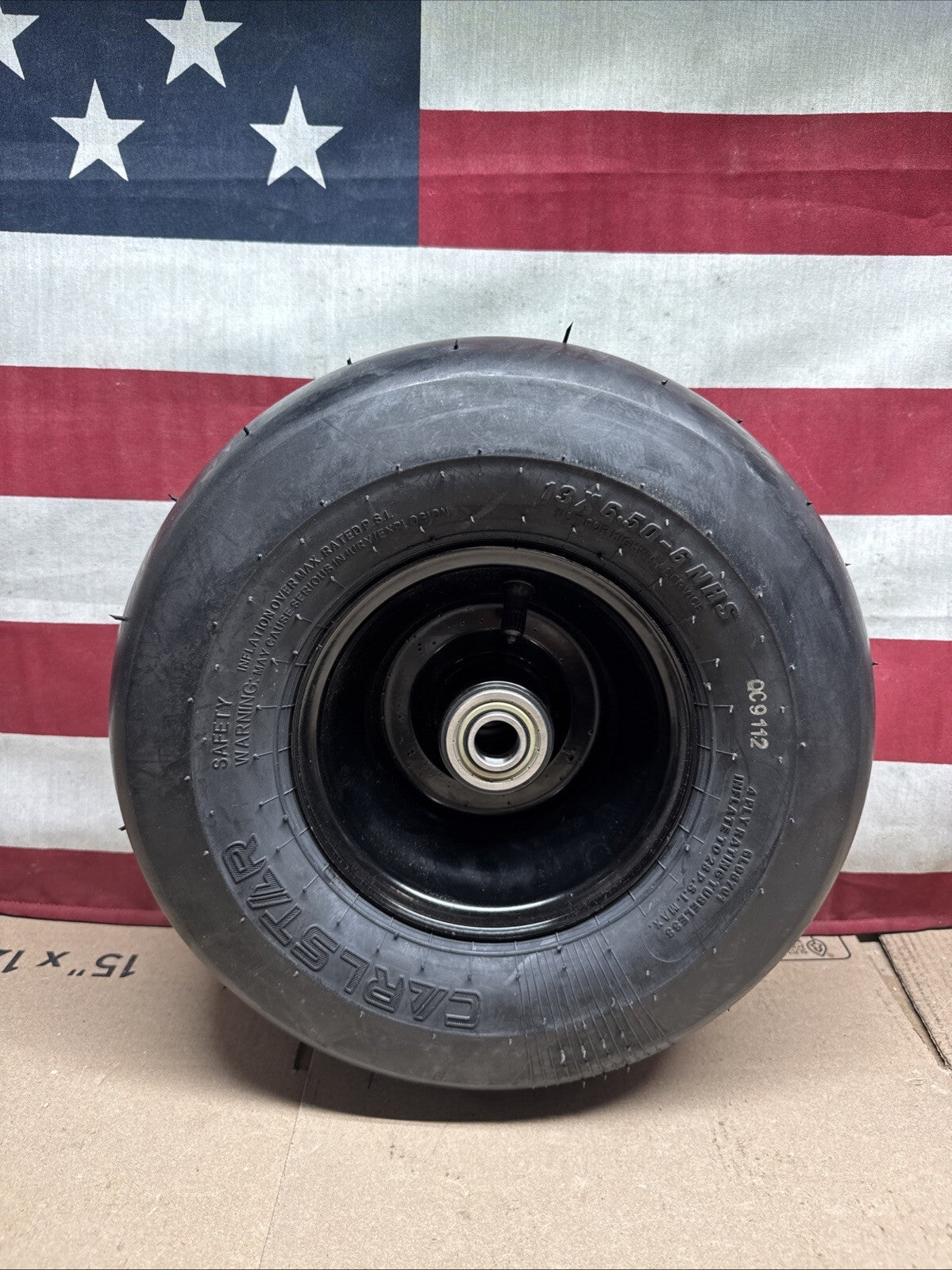 CARLSTAR 13X6.50-6NHS Smooth Tire 13x6.50-6NHS 4-Ply Black W/ Wheel In Black