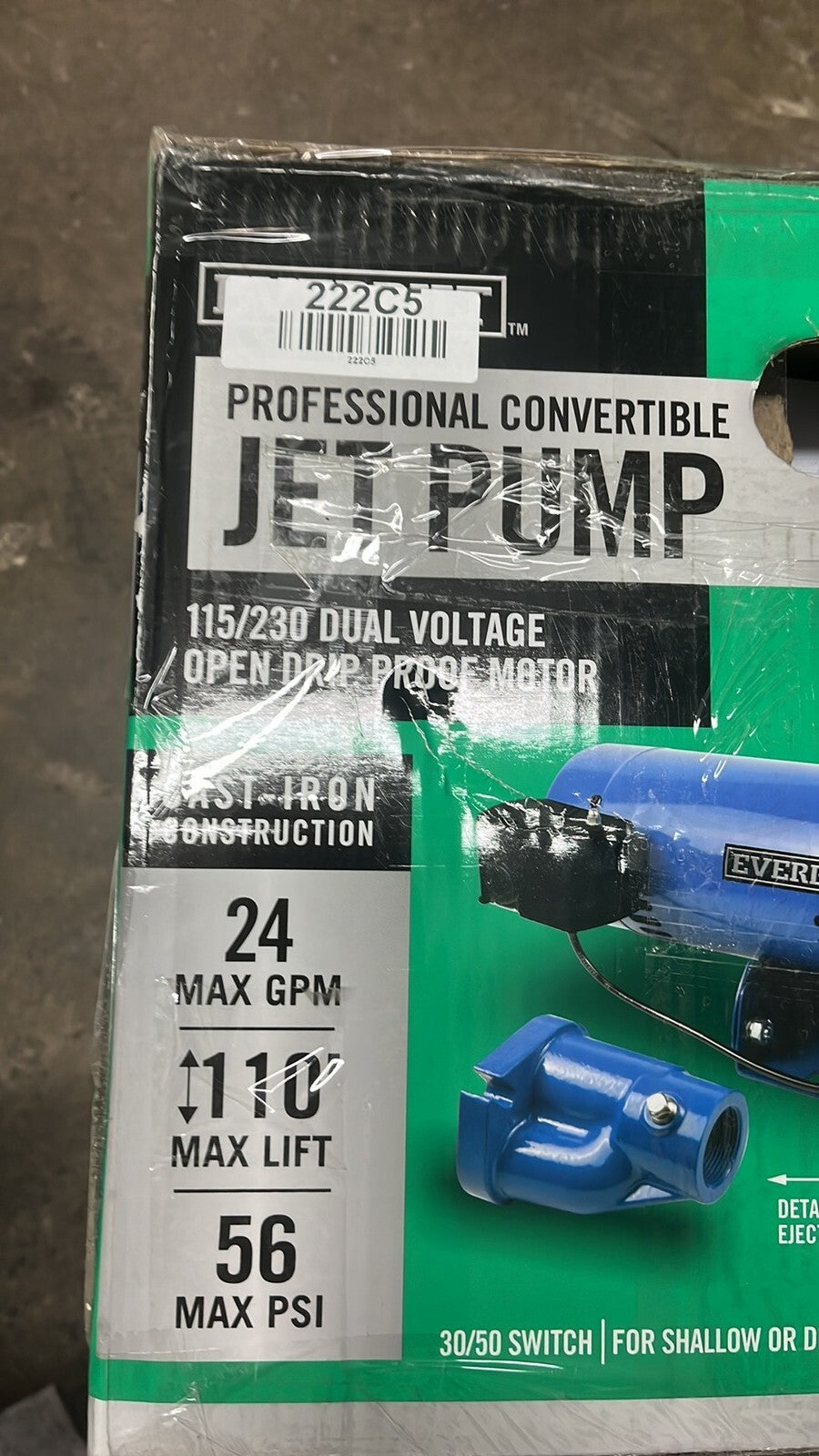 Everbilt HDCWJ10 1HP 115/230v Professional Convertible Jet Pump NEW OPEN BOX