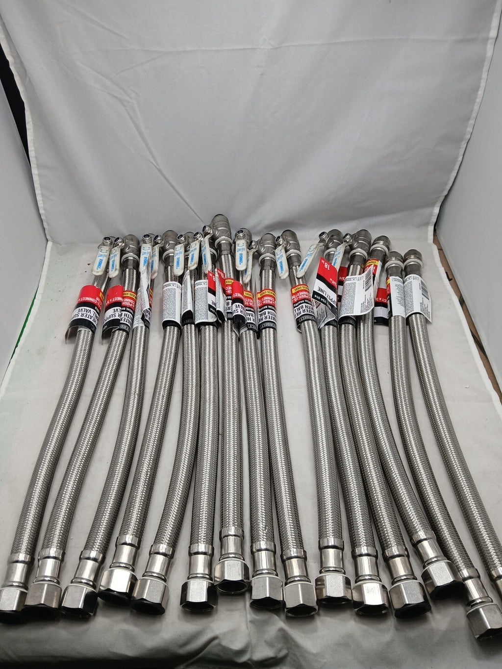 12 PACK 18 in Water Heater Connector 1/2 PTC x 3/4 FIP Braided Steel w/ Ball