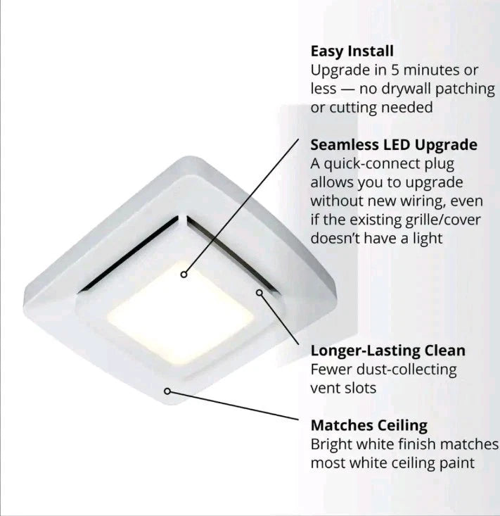 Broan NuTone FG500N LED Grille Upgrade For Bathroom Ventilation Fans