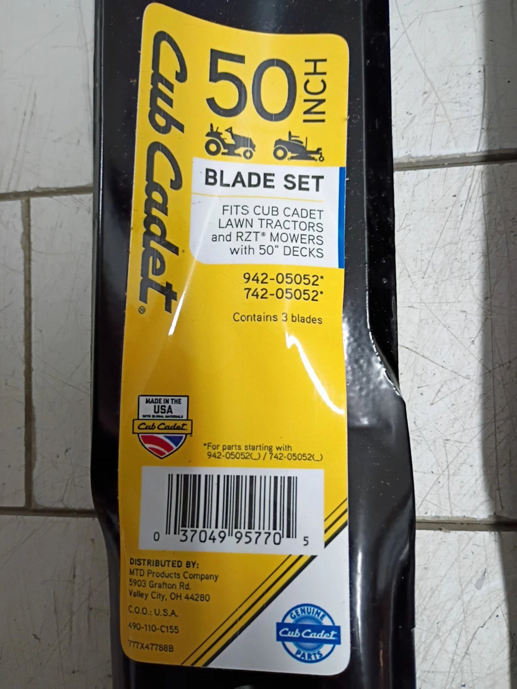 Cub Cadet 50 Inch Blade Set 942-05052 & 742-05052 for 50" Decks NEW