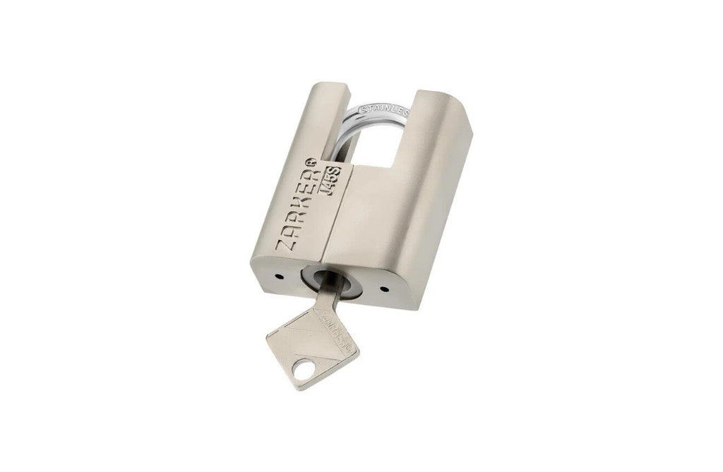 Zarker J45S keyed Padlock, Heavy Duty Stainless Steel Shackle Lock, 3 Keys, W...