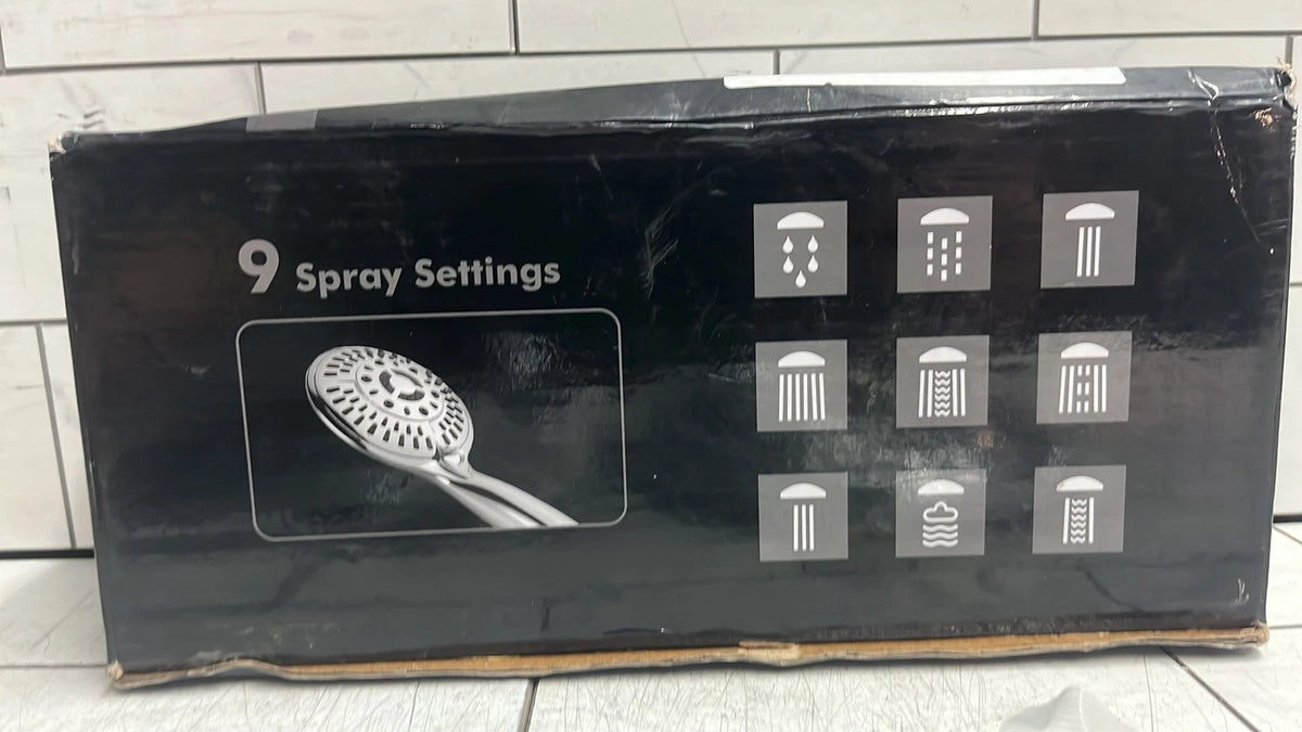 bright shower 9-Spray Handheld Shower Head Set with Hose and Shower Arm Mount