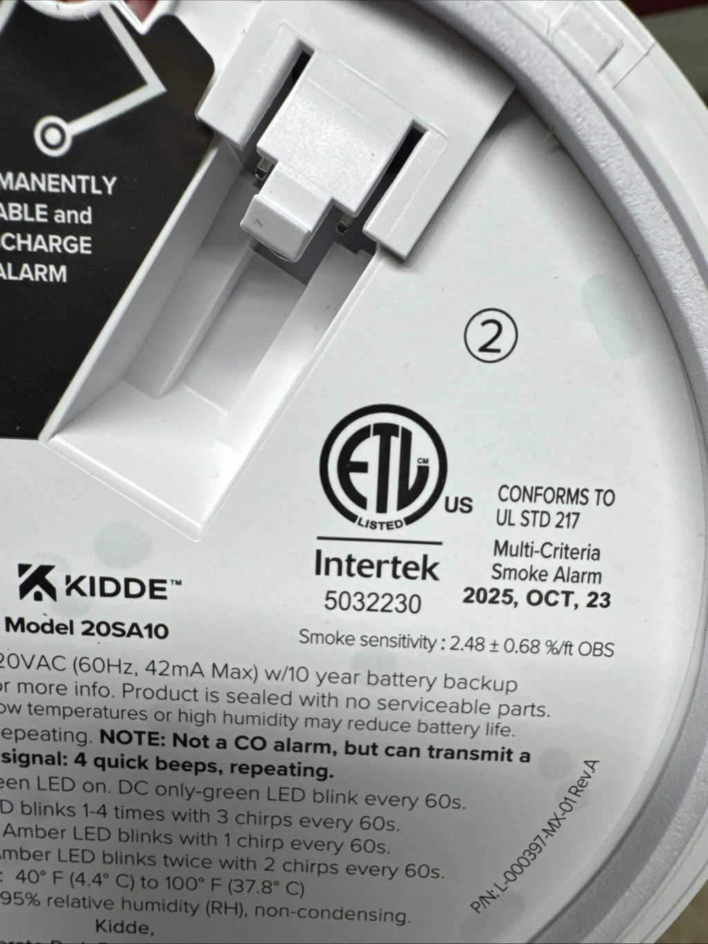 Kidde 20SA10 Hardwired Smoke Detector with Photoelectric sensor New Open Box