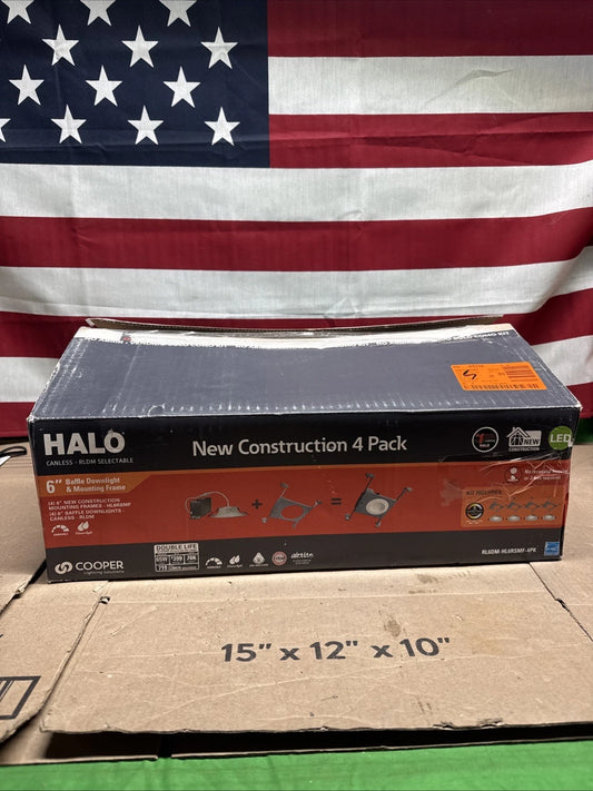 4Pack HALO RL 6 in. Color Select Canless Recessed LED Kit w/Mount Frame