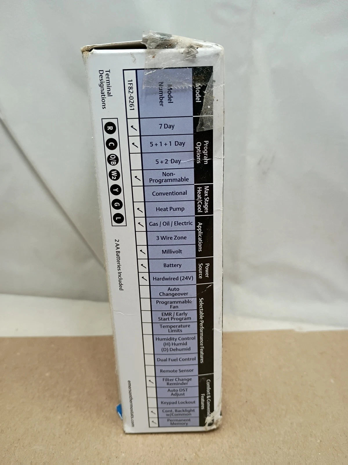 White-Rodgers 1F82-0261 Blue Emerson Blue Programmable Heat Pump Thermostat OB