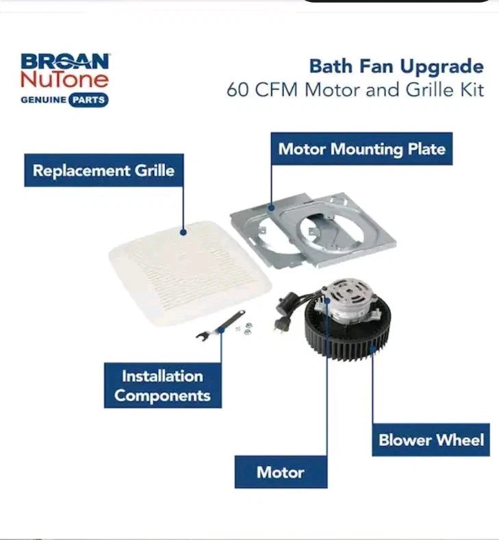 Broan NuTone Quickit 60 CFM Bathroom Vent Upgrade Kit Model BKR60