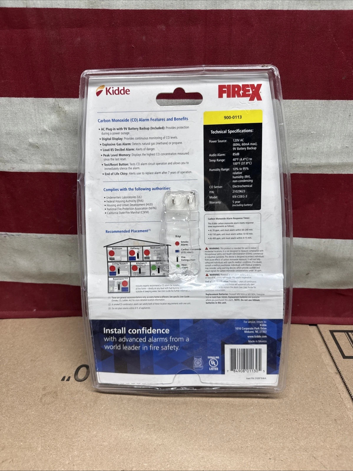 Kidde Carbon Monoxide Detector, Propane, Natural, Methane, & Explosive Gas Alarm
