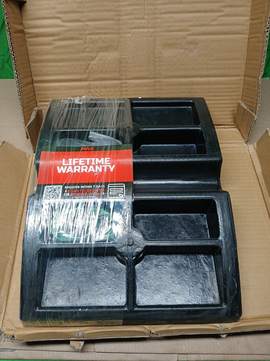 Pyle 1 Ft. Rubber Threshold Curb Ramp - Green Reflective Strips NEW OPEN BOX