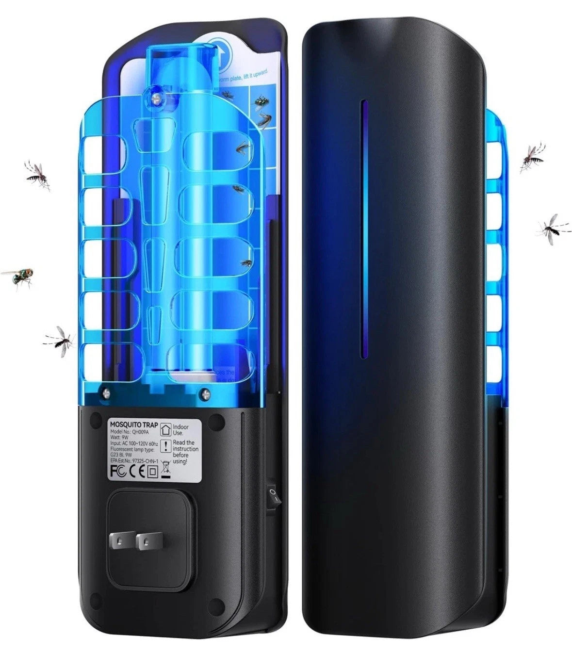 Lot Of 2 Flying Insect Trap Plug in Mosquito Bug Zapper Indoor Gnat Moth Catcher