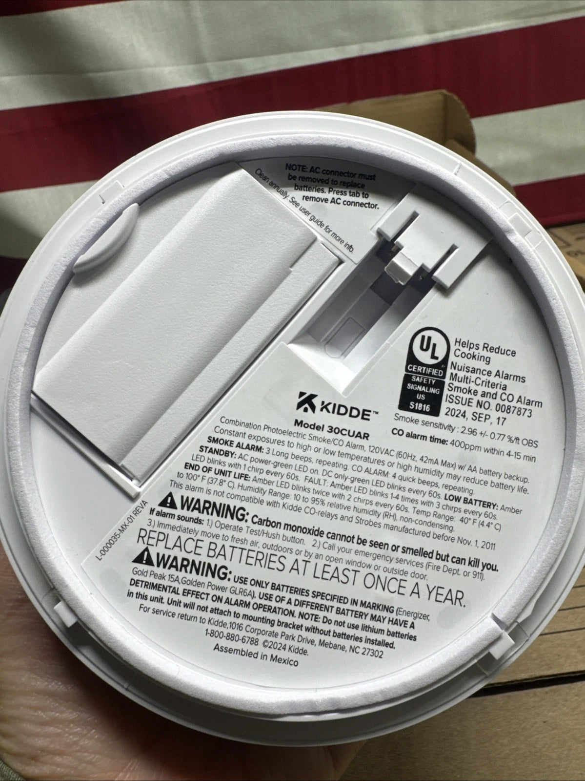 Kidde. Smoke & CO Detector, Battery Backup, LED, Interconnectable (30CUAR)