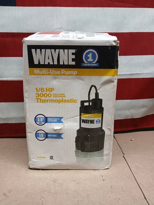 Wayne 1/6 HP Submersible Continuous Utility Pump RUP160