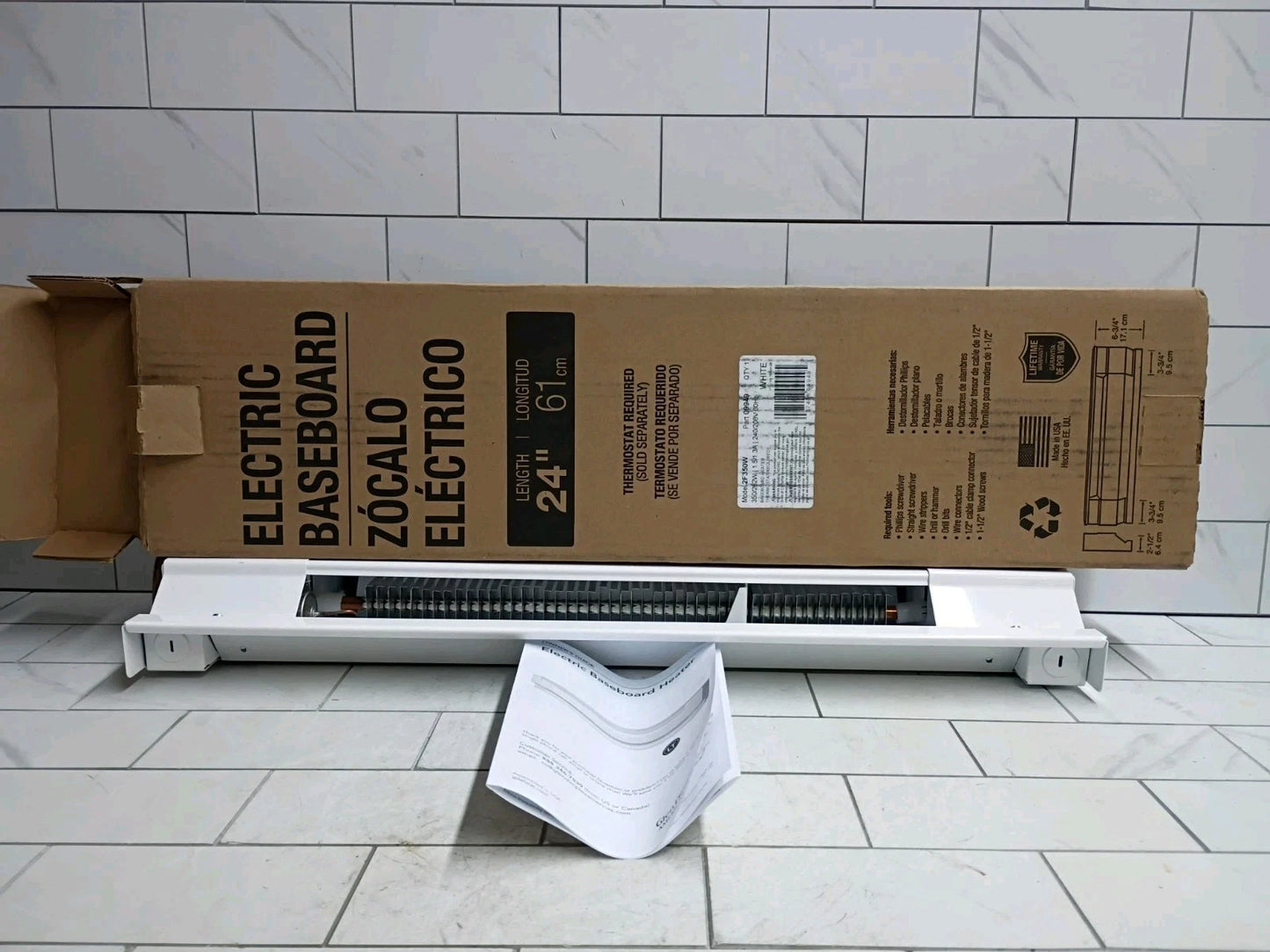 Cadet 2F350W 24 in. 350-Watt 240/208-Volt Electric Baseboard Heater Open Box