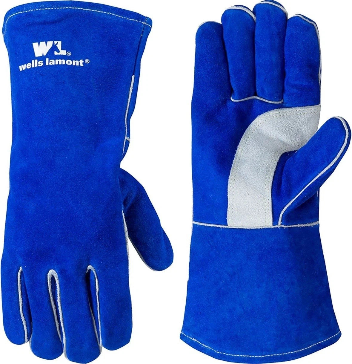 Men's 1054 Heavy Duty Welding Gloves – Blue, Large, Heat & Abrasion Resistant