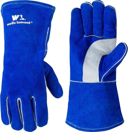 Men's 1054 Heavy Duty Welding Gloves – Blue, Large, Heat & Abrasion Resistant