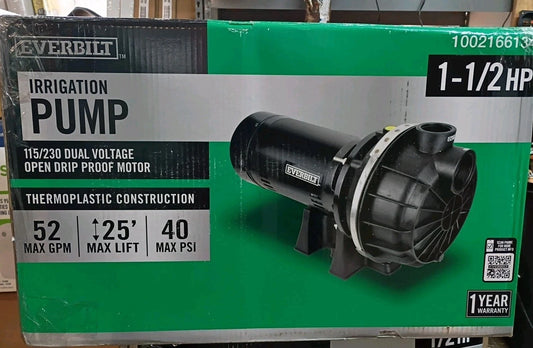 Everbilt Lawn Irrigation Pump Plastic 1.5HP HDLS15P PARTS ONLY