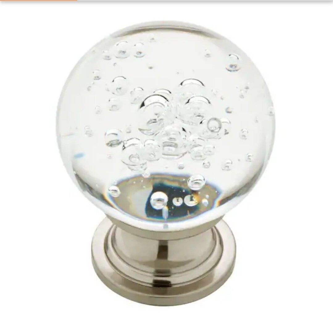 20-pack LibertyBubble Glass 1-1/8 in. (29 mm) Vintage Satin Nickel and Clear.
