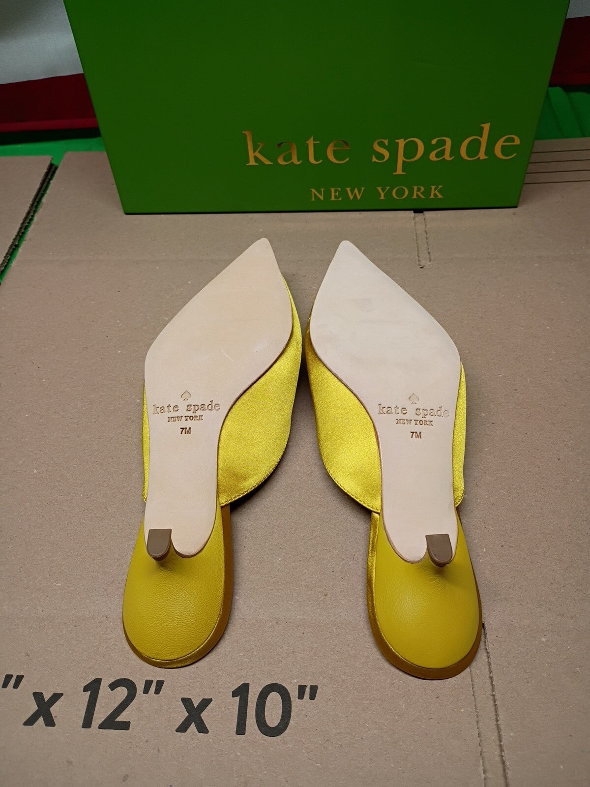 Kate Spade Darlene Roasted Maize Yellow Satin Kitten Heels in size 7M