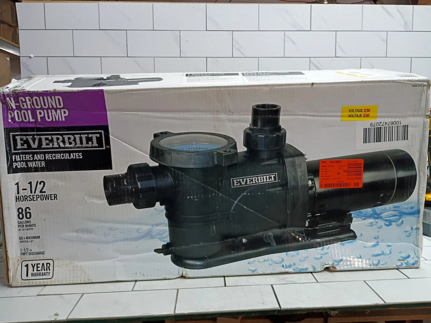 Everbilt 1.5 HP 2-Speed Pool Pump 230-Volt SPP15002-2SP NEW OPEN BOX