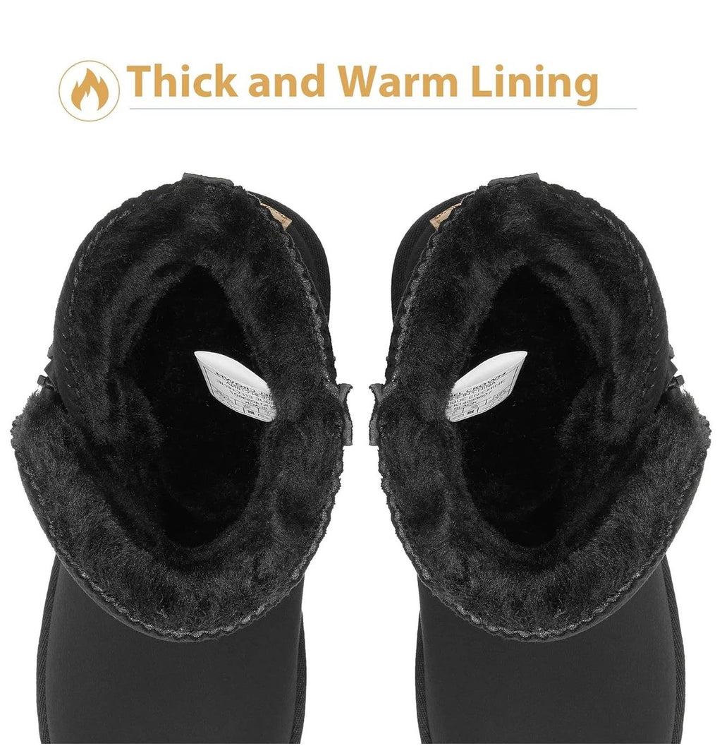 Camel crown Women’s 6 Snow Boot Warm Fur Winter Mid-calf Zipper Short Boot