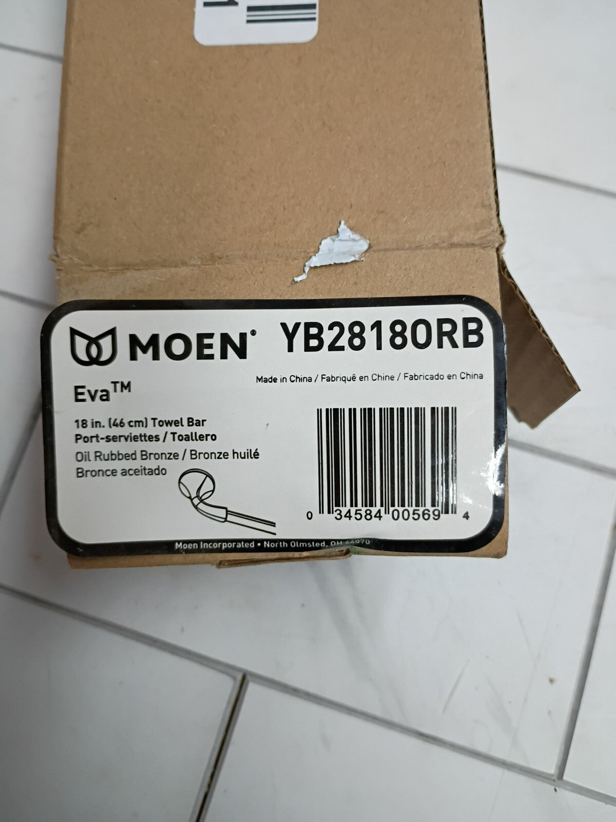Moen YB2818ORB Eva Collection 18-Inch Single Towel Bar Oil-Rubbed Bronze New OB