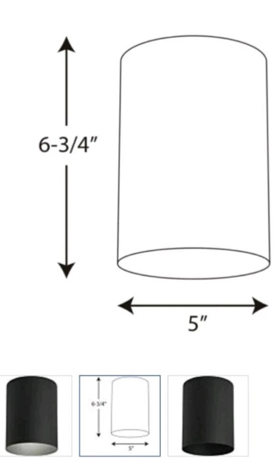 Progress Lighting Cylinder 1 Light Flush Mount Outdoor Ceiling Fixture - 5" W OB