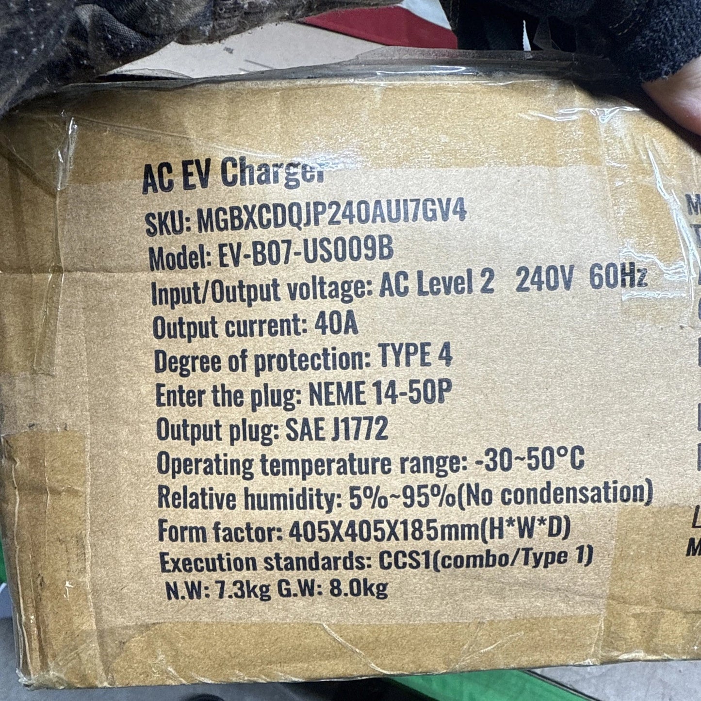 Vevor Ac Ev Charger for Electric Vehicle Model Ev-b07-us009b