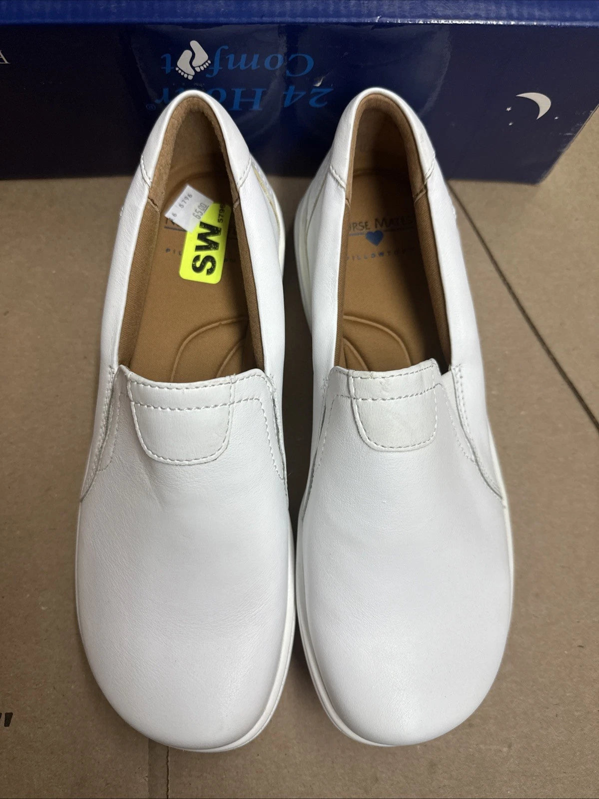 Nurse Mates Women's Slip-On Meredith Slip-Resistant Leather White Size 7.5W