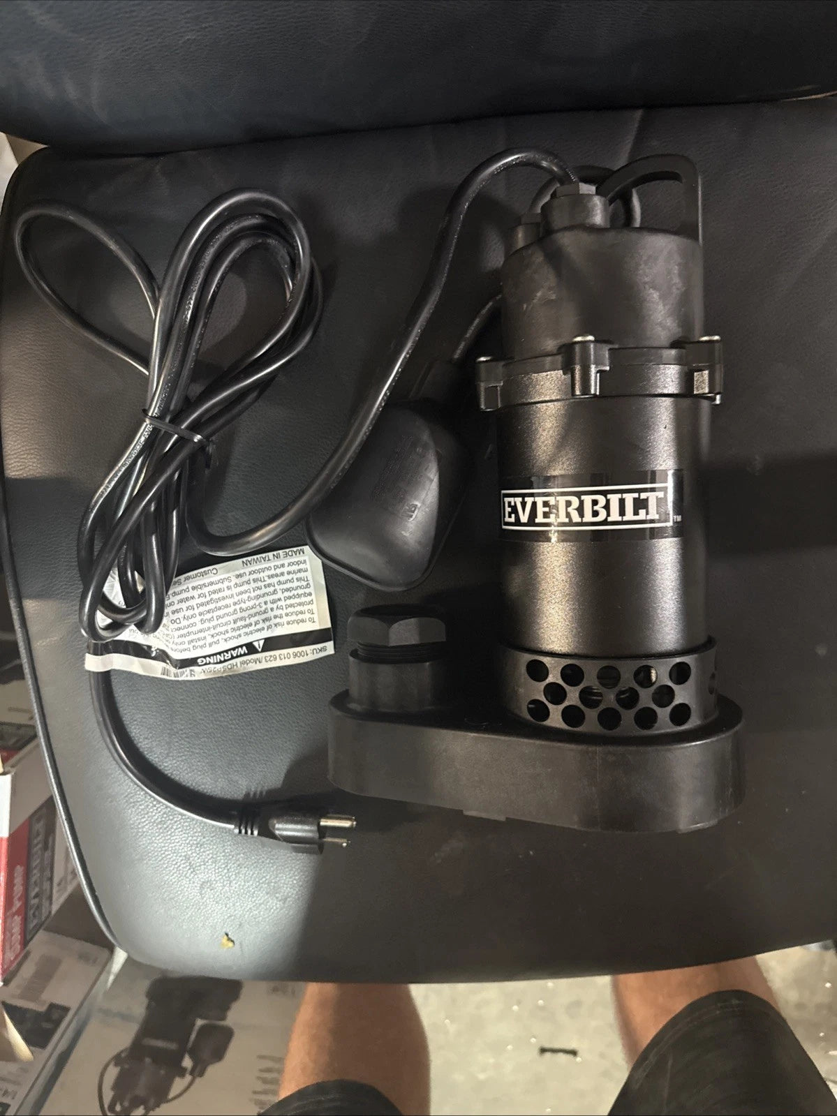 Everbilt 1/4 HP Aluminum Sump Pump w/ Tether Float Switch HDSP25W NEW OPEN BOX.
