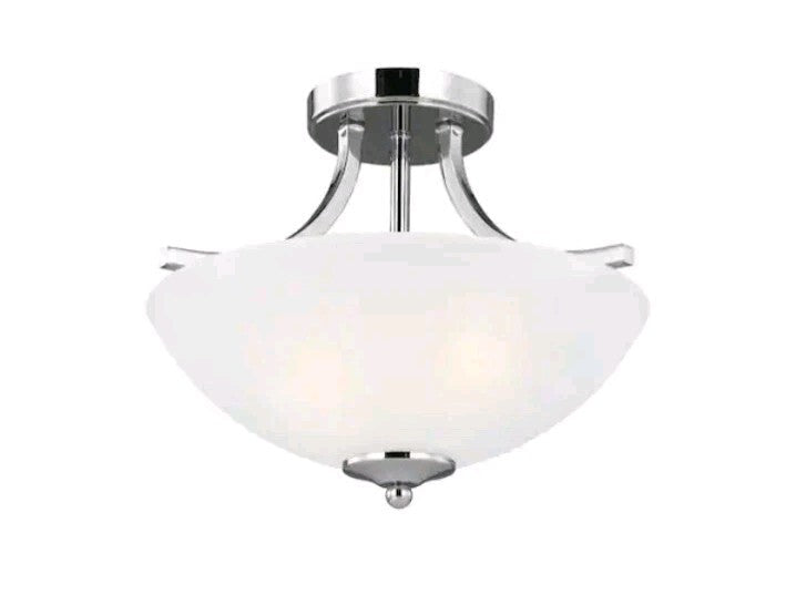 Gen. Lighting 7716502EN3-05 Geary 2-Light 14" LED Semi-Flush Ceiling Fixture OB