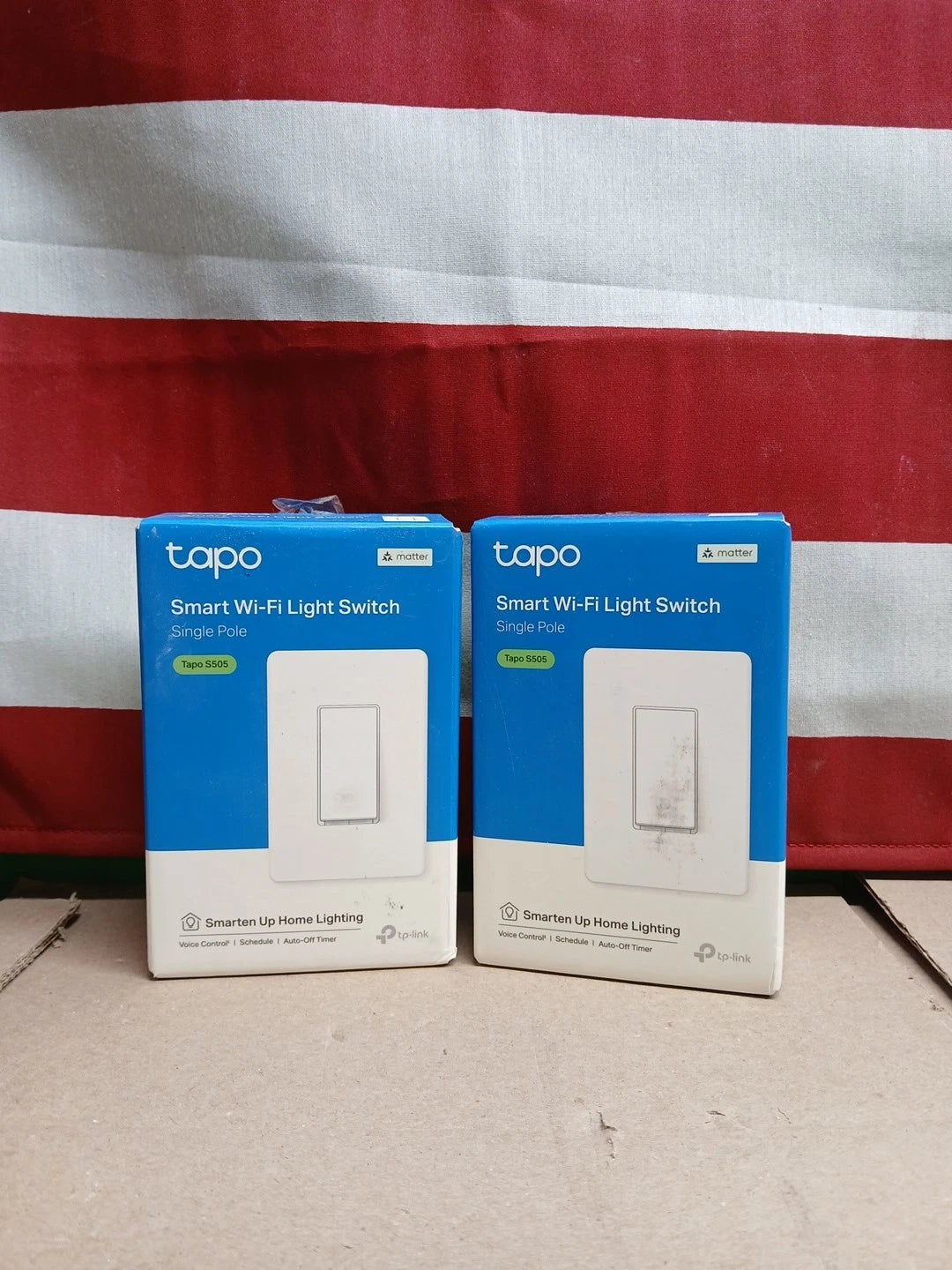 Lot Of 2TP-Link Tapo Smart Wi-Fi Light Switch White Tapo S505 Matter Voice