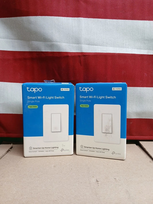 Lot Of 2TP-Link Tapo Smart Wi-Fi Light Switch White Tapo S505 Matter Voice