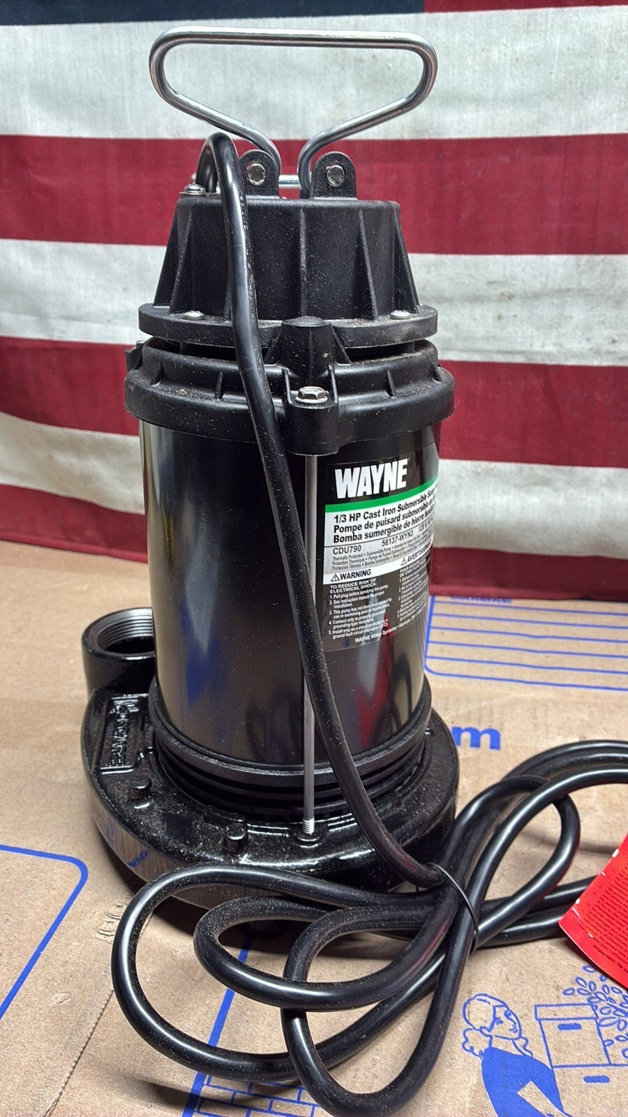 WAYNE CDU790 1/3 HP Submersible Cast Iron and Stainless Steel Sump Pump