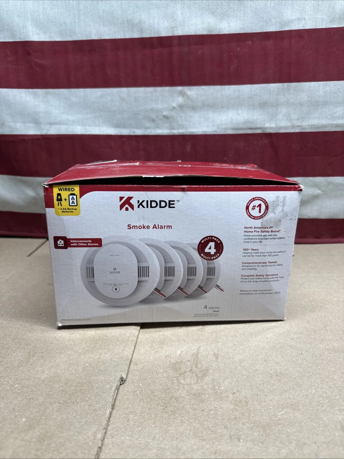 Kidde Smoke Alarm Model 20SAR Hard Wired Detector, battery, 4 Pack NEW OPEN BOX
