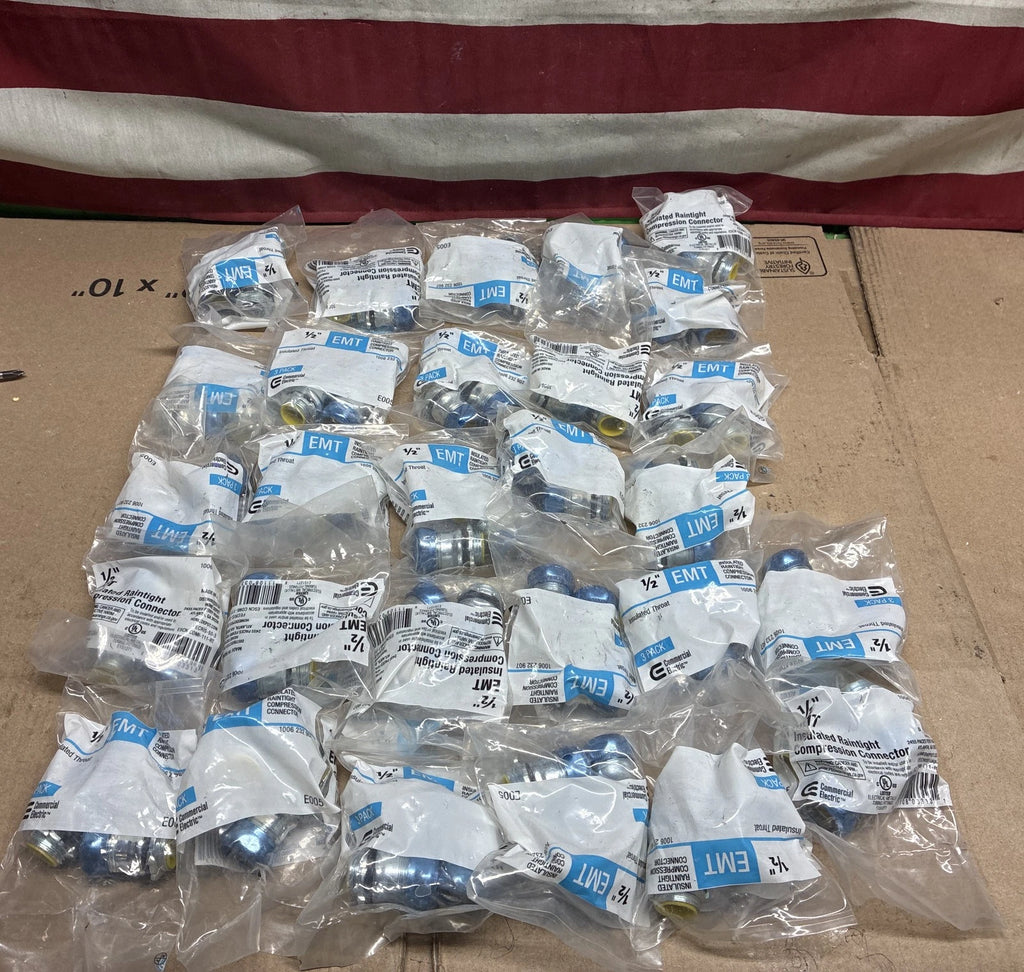 28-PACK (3 per pack) Halex EMT 1/2 In Raintight Insulated Compression Connector