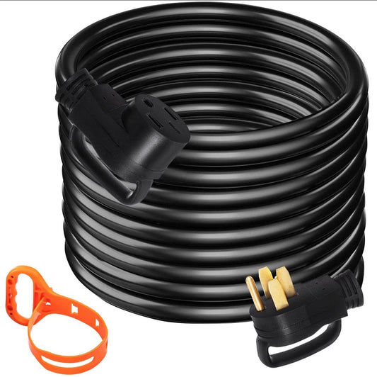 VEVOR Heavy Duty 50ft 50A RV Extension Cord Power Supply Cable Molded Connector.