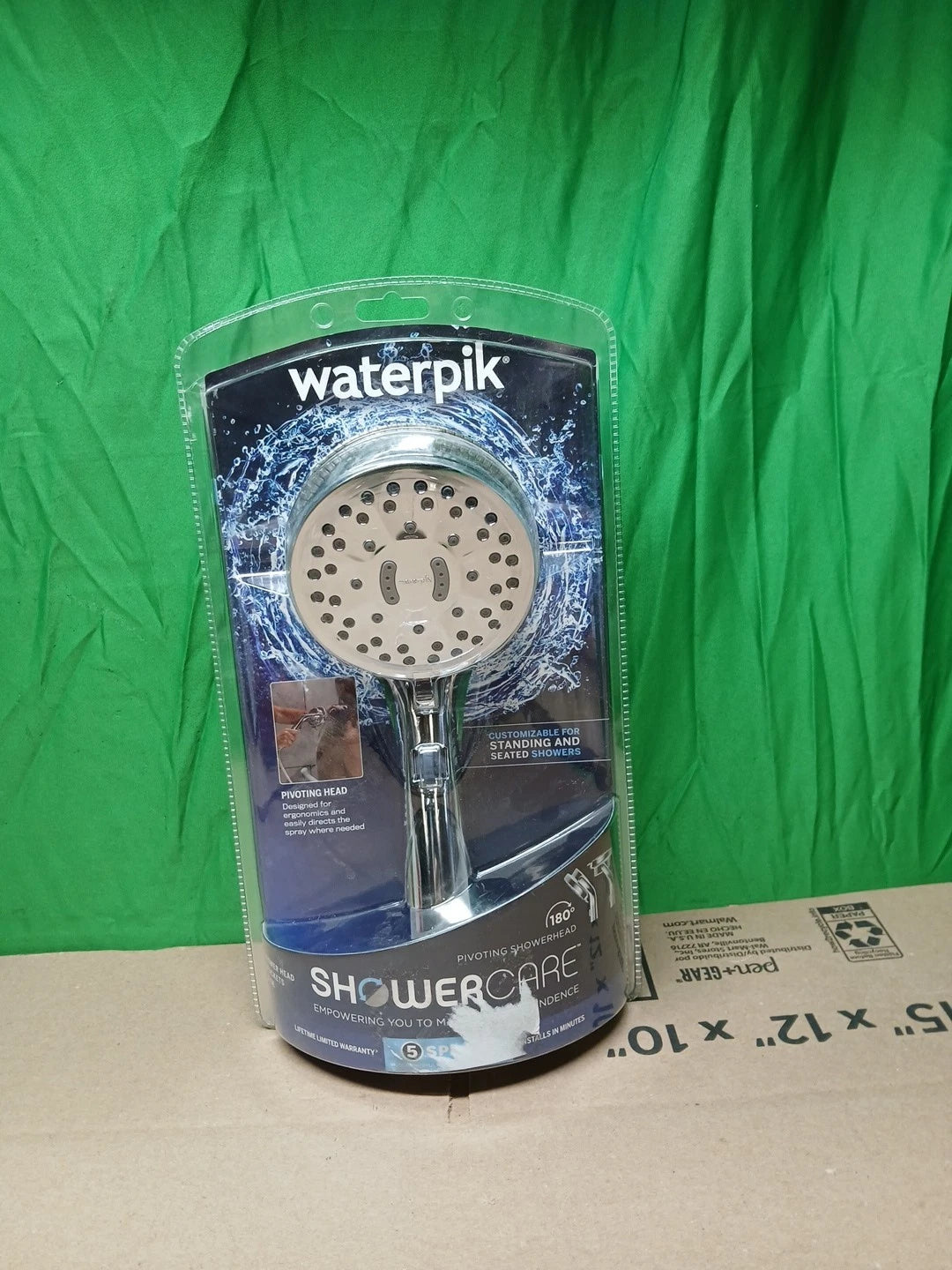 Waterpik Hand Held Shower Head Chrome 180-Degree 5-Modes QBS-563MEB
